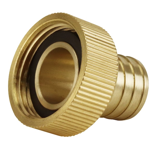 1 In. Brass PEX Barb X 1 In. NPSM Swivel Manifold Inlet Adapter